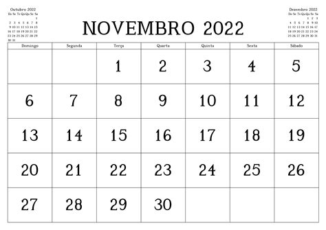 calendário novembro de 2022